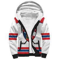 Czech Republic Ice Hockey Custom Sherpa Hoodie Czechia Lion Shield White Version