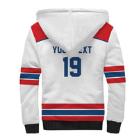 Czech Republic Ice Hockey Custom Sherpa Hoodie Czechia Lion Shield White Version