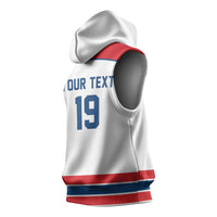 Czech Republic Ice Hockey Custom Sleeveless Hoodie Czechia Lion Shield White Version