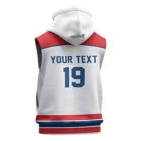Czech Republic Ice Hockey Custom Sleeveless Zip Hoodie Czechia Lion Shield White Version