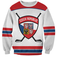 Czech Republic Ice Hockey Custom Sweatshirt Czechia Lion Shield White Version