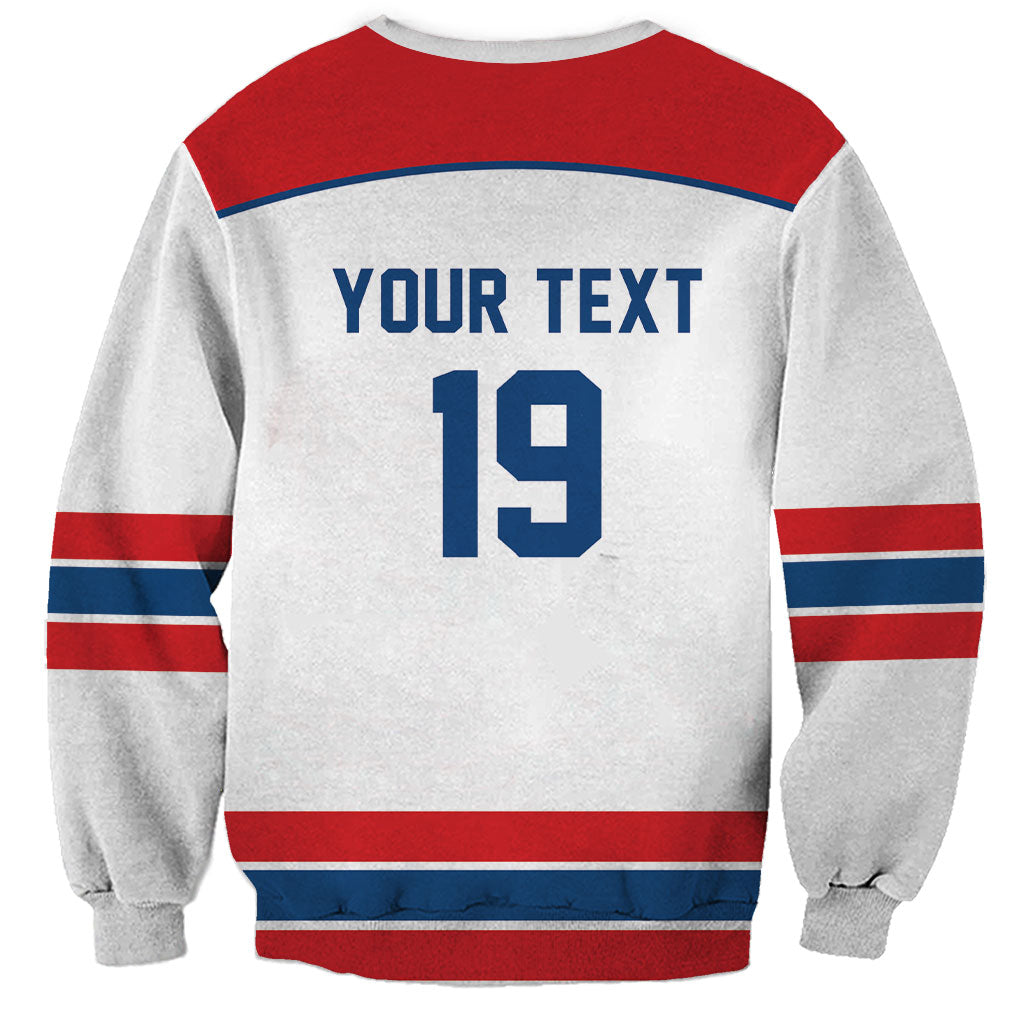 Czech Republic Ice Hockey Custom Sweatshirt Czechia Lion Shield White Version