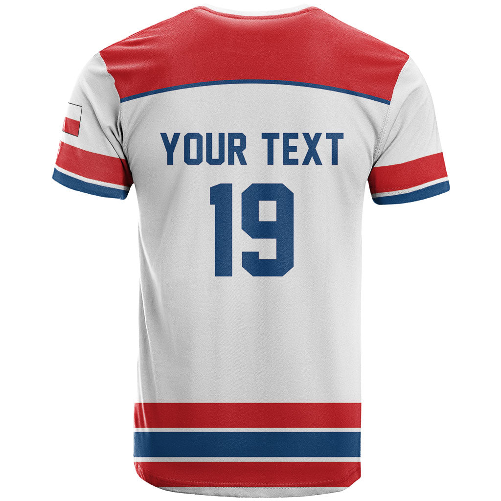 Czech Republic Ice Hockey Custom T Shirt Czechia Lion Shield White Version