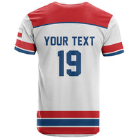 Czech Republic Ice Hockey Custom T Shirt Czechia Lion Shield White Version
