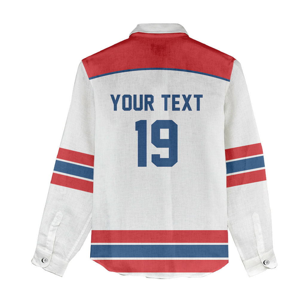 Czech Republic Ice Hockey Custom Women Casual Shirt Czechia Lion Shield White Version