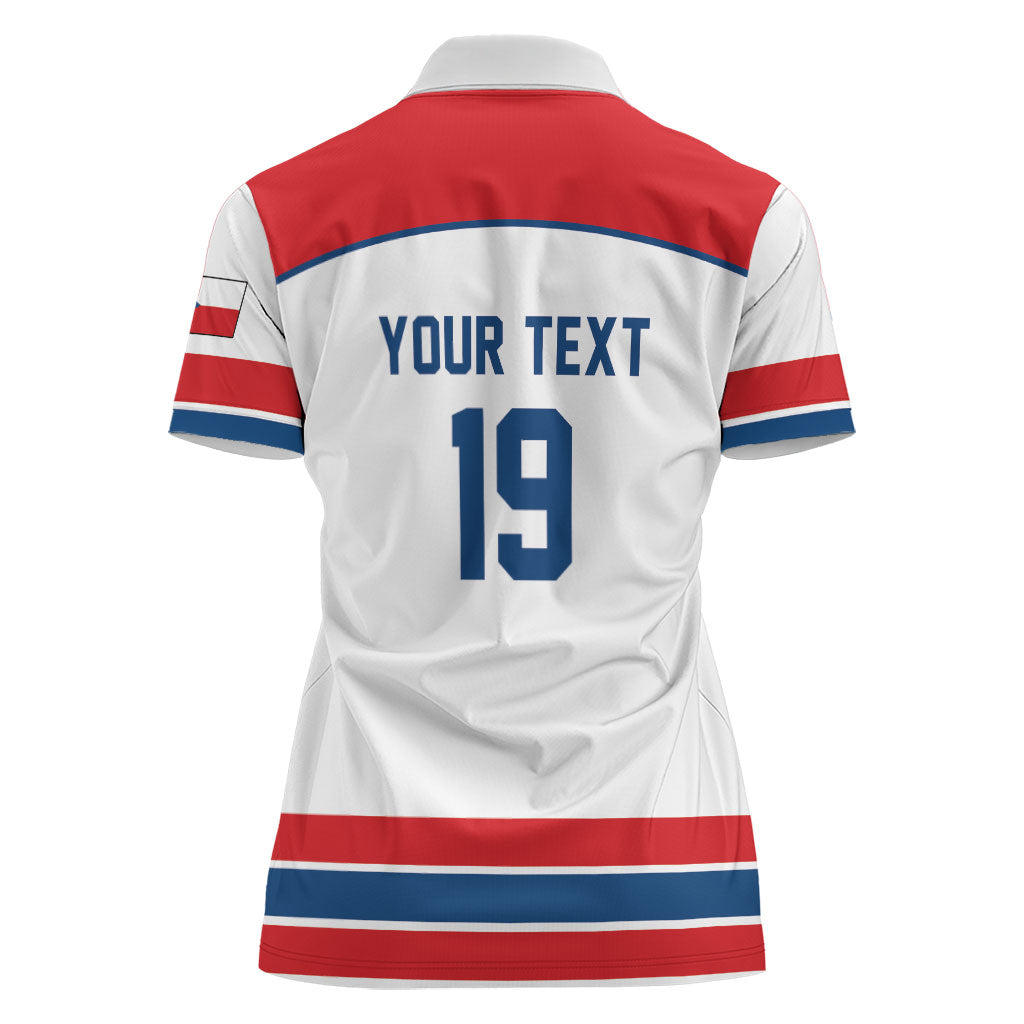 Czech Republic Ice Hockey Custom Women Polo Shirt Czechia Lion Shield White Version