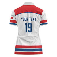 Czech Republic Ice Hockey Custom Women Polo Shirt Czechia Lion Shield White Version