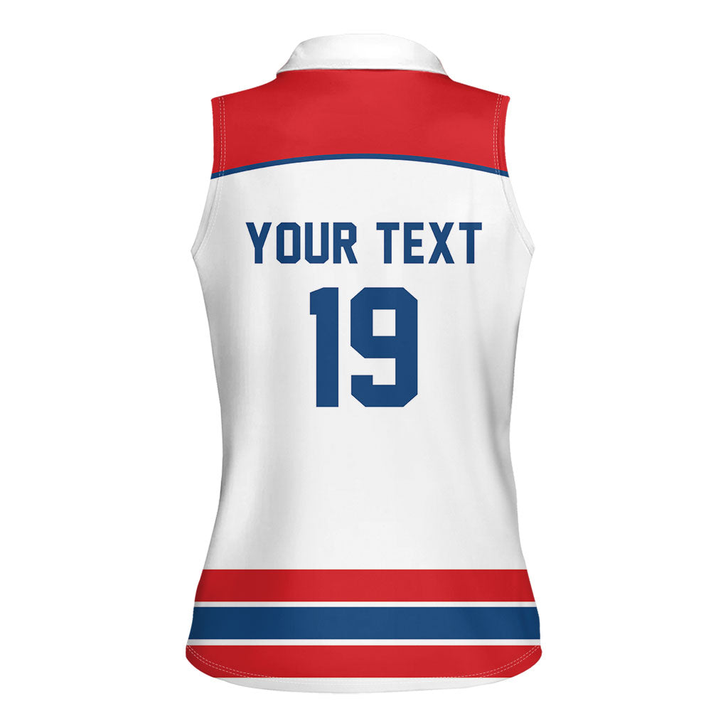 Czech Republic Ice Hockey Custom Women Sleeveless Polo Shirt Czechia Lion Shield White Version