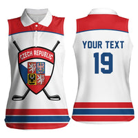 Czech Republic Ice Hockey Custom Women Sleeveless Polo Shirt Czechia Lion Shield White Version