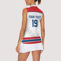 Czech Republic Ice Hockey Custom Women Sleeveless Polo Shirt Czechia Lion Shield White Version