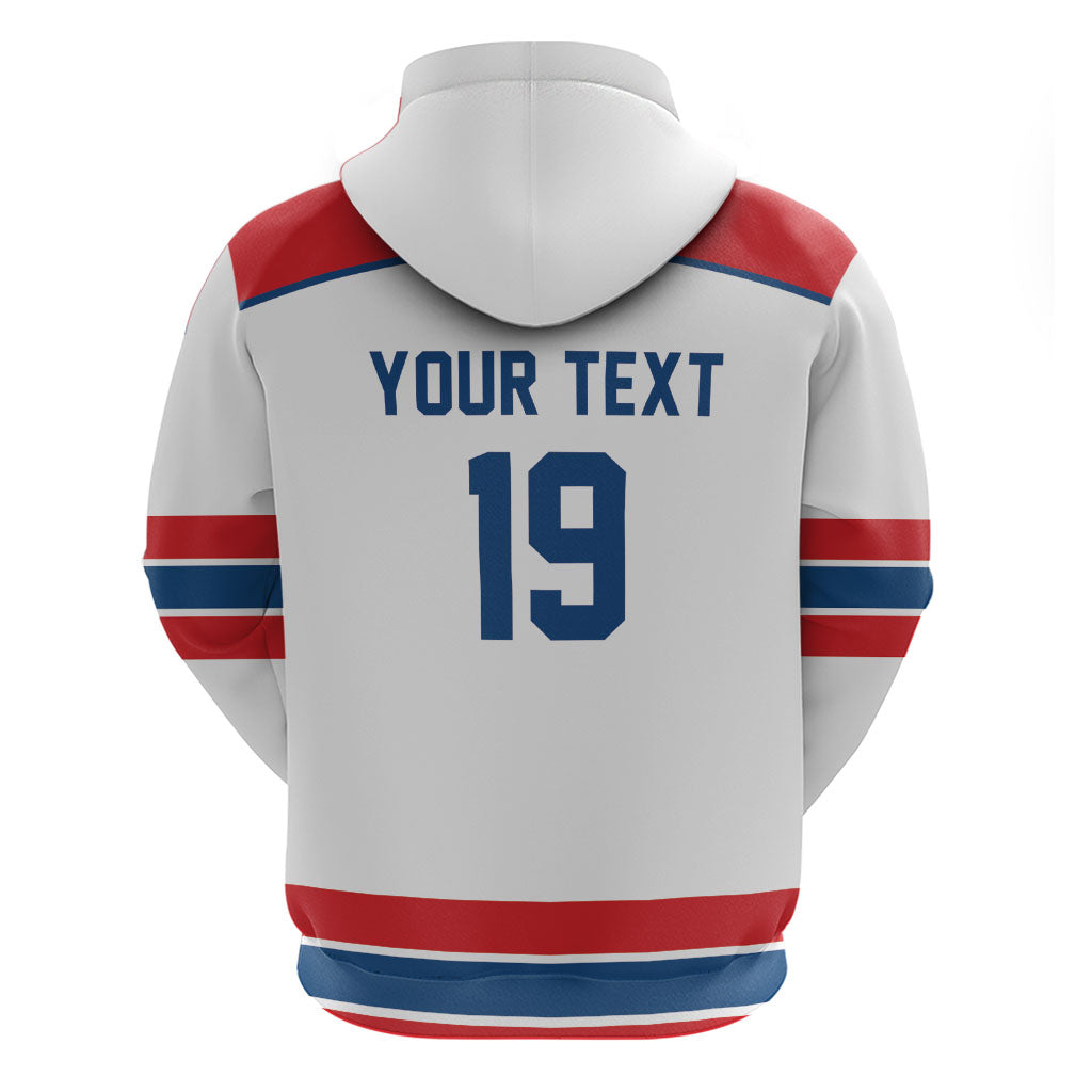 Czech Republic Ice Hockey Custom Zip Hoodie Czechia Lion Shield White Version