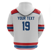 Czech Republic Ice Hockey Custom Zip Hoodie Czechia Lion Shield White Version