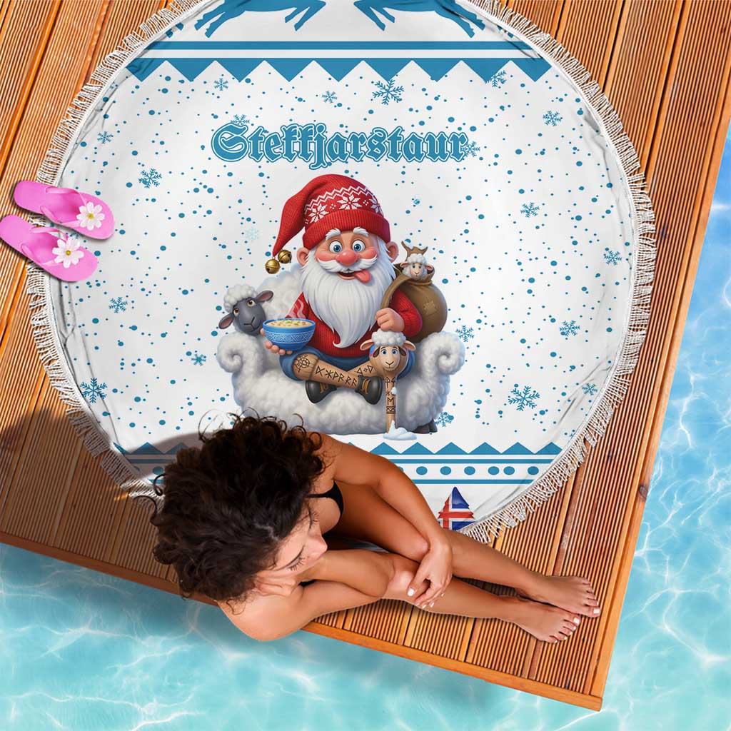 Iceland Christmas Beach Blanket Stekkjastaur Sheep-Cote-Clod - Wonder Print Shop