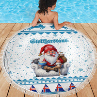 Iceland Christmas Beach Blanket Stekkjastaur Sheep-Cote-Clod - Wonder Print Shop