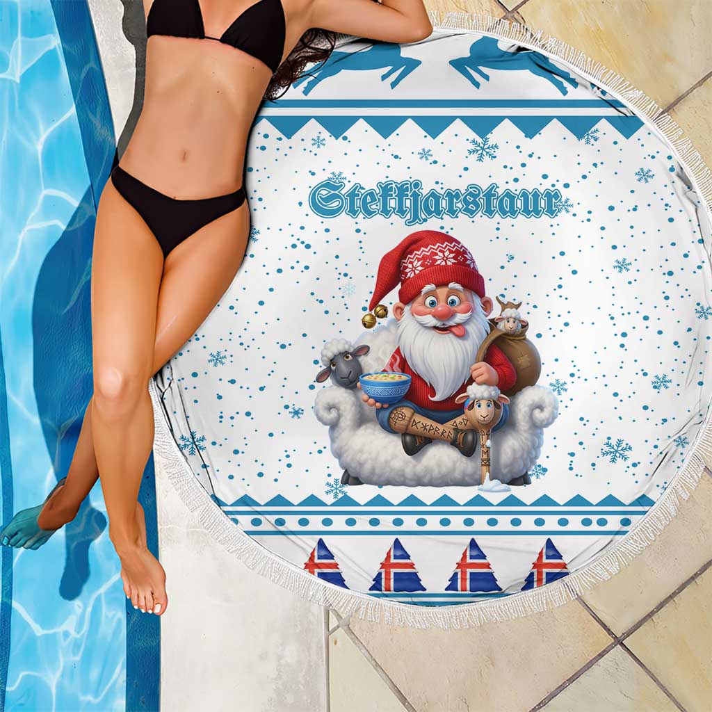 Iceland Christmas Beach Blanket Stekkjastaur Sheep-Cote-Clod - Wonder Print Shop