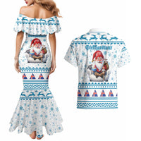 Iceland Christmas Couples Matching Mermaid Dress and Hawaiian Shirt Stekkjastaur Sheep-Cote-Clod LT19