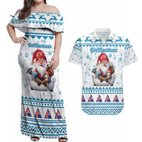 Iceland Christmas Couples Matching Off Shoulder Maxi Dress and Hawaiian Shirt Stekkjastaur Sheep-Cote-Clod LT19