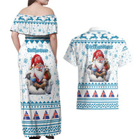 Iceland Christmas Couples Matching Off Shoulder Maxi Dress and Hawaiian Shirt Stekkjastaur Sheep-Cote-Clod LT19