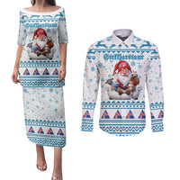 Iceland Christmas Couples Matching Puletasi and Long Sleeve Button Shirt Stekkjastaur Sheep-Cote-Clod LT19