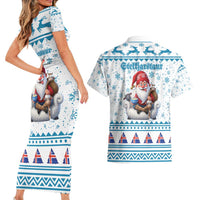 Iceland Christmas Couples Matching Short Sleeve Bodycon Dress and Hawaiian Shirt Stekkjastaur Sheep-Cote-Clod LT19