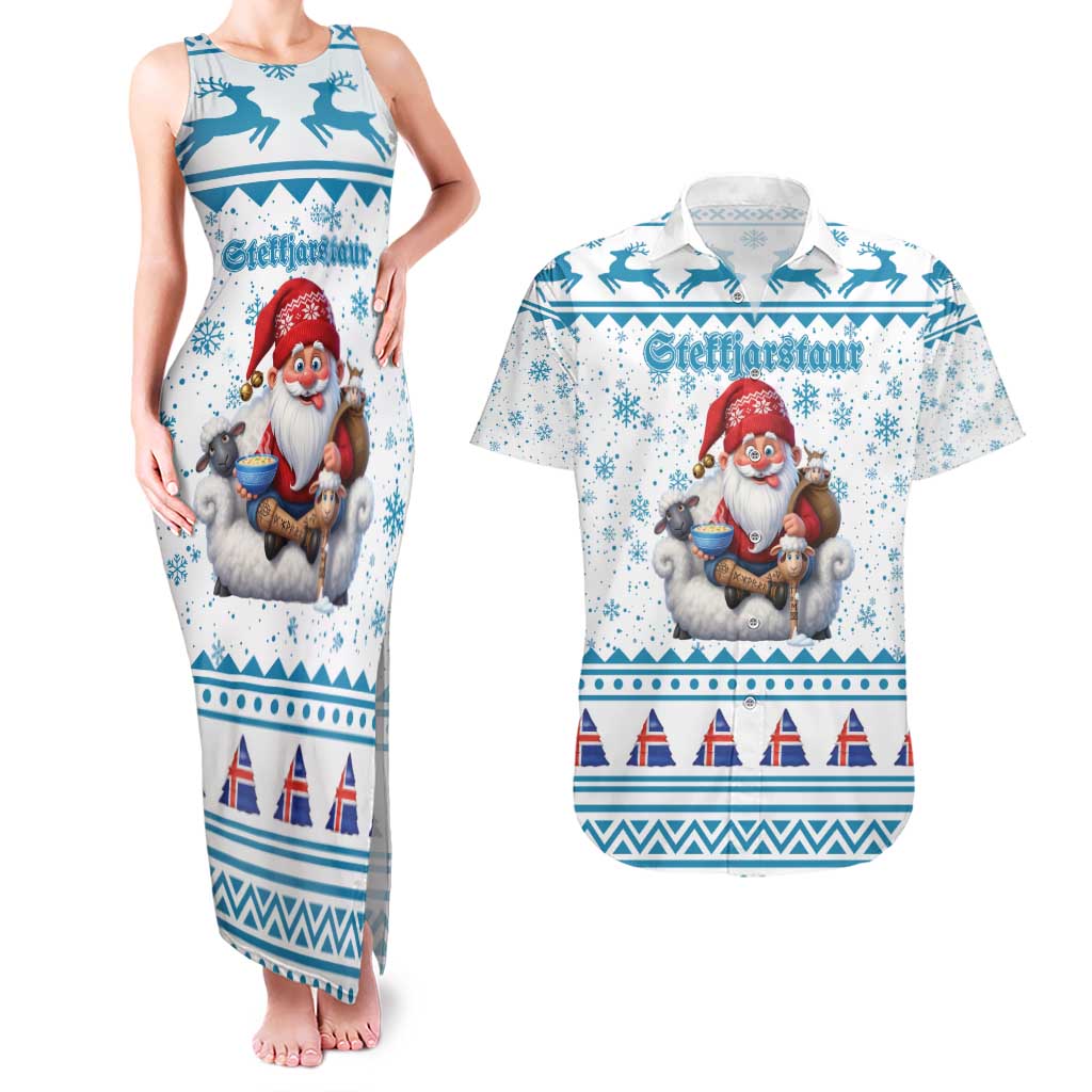 Iceland Christmas Couples Matching Tank Maxi Dress and Hawaiian Shirt Stekkjastaur Sheep-Cote-Clod LT19