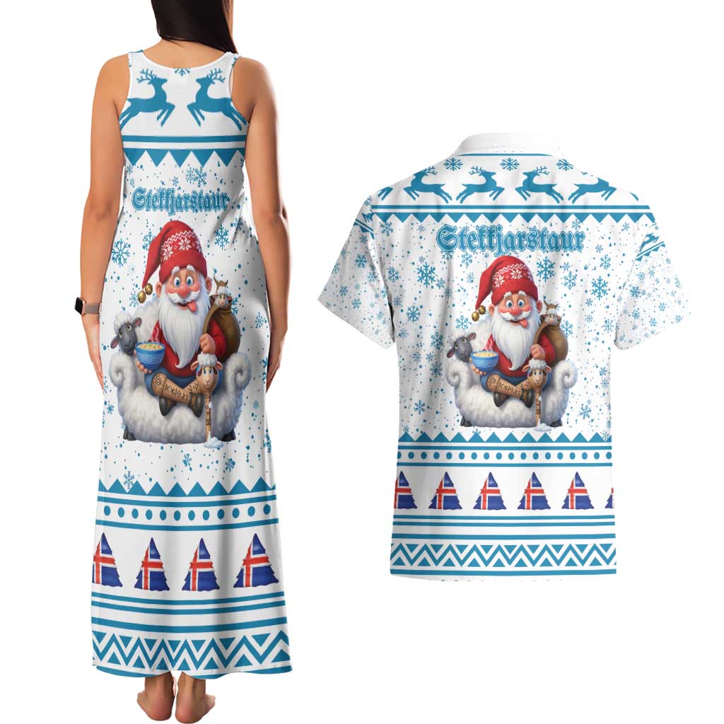 Iceland Christmas Couples Matching Tank Maxi Dress and Hawaiian Shirt Stekkjastaur Sheep-Cote-Clod LT19
