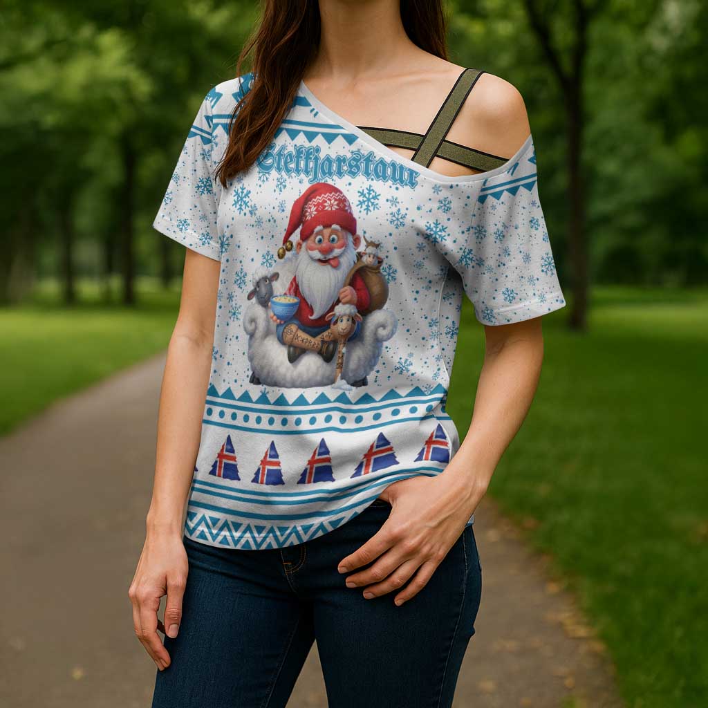 Iceland Christmas Cross Shoulder Shirt Stekkjastaur Sheep-Cote-Clod LT19