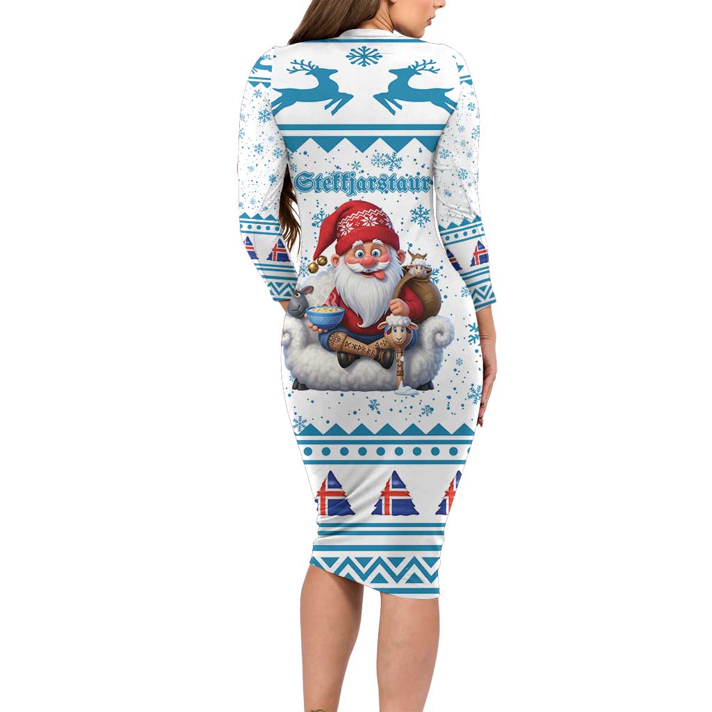 Iceland Christmas Family Matching Long Sleeve Bodycon Dress and Hawaiian Shirt Stekkjastaur Sheep-Cote-Clod LT19