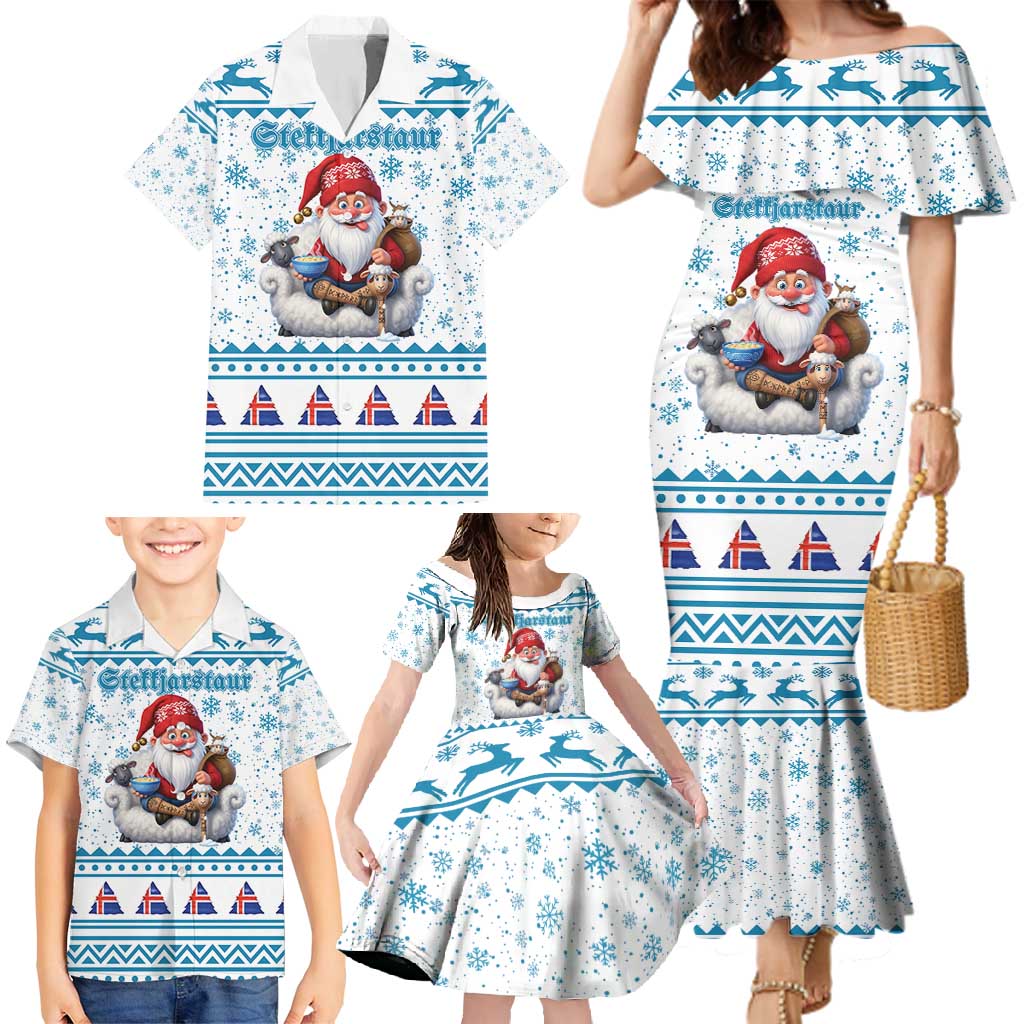 Iceland Christmas Family Matching Mermaid Dress and Hawaiian Shirt Stekkjastaur Sheep-Cote-Clod LT19