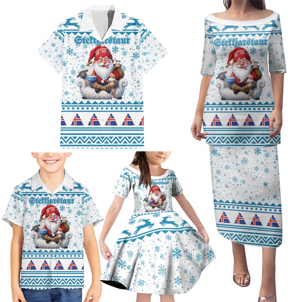 Iceland Christmas Family Matching Puletasi and Hawaiian Shirt Stekkjastaur Sheep-Cote-Clod LT19