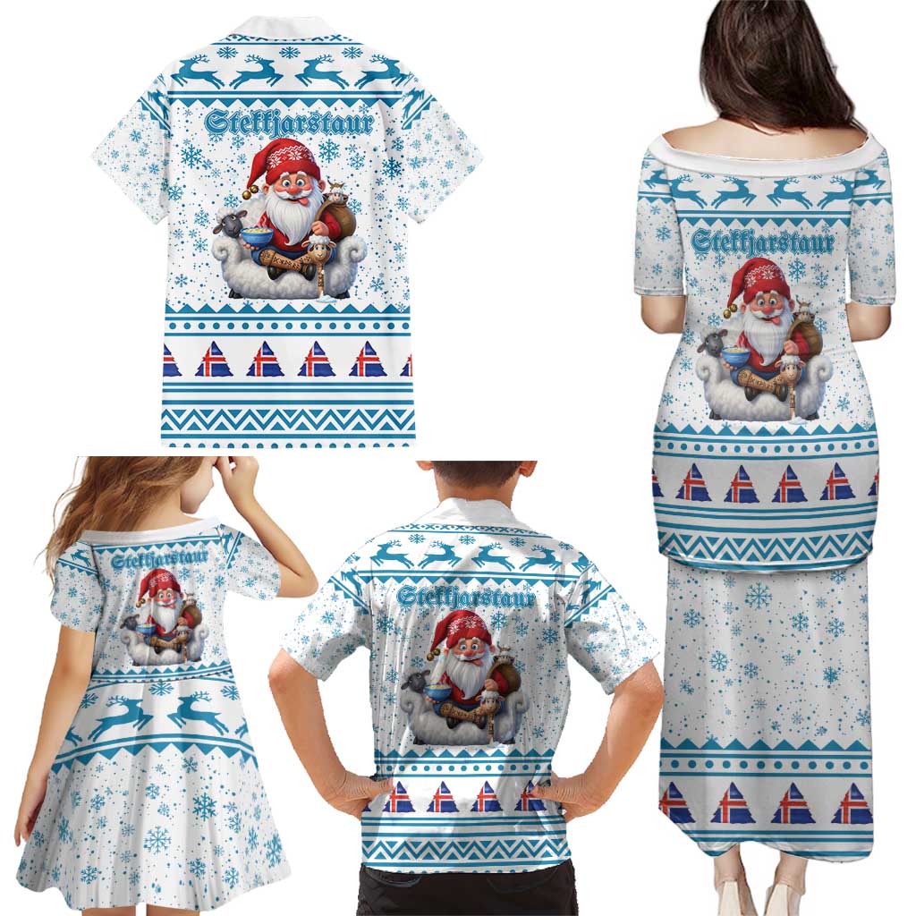 Iceland Christmas Family Matching Puletasi and Hawaiian Shirt Stekkjastaur Sheep-Cote-Clod LT19