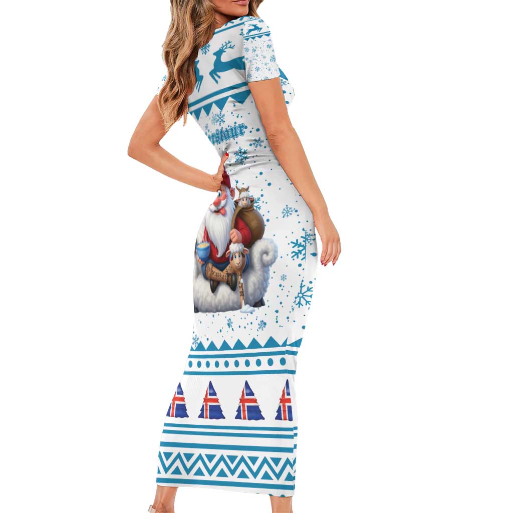 Iceland Christmas Family Matching Short Sleeve Bodycon Dress and Hawaiian Shirt Stekkjastaur Sheep-Cote-Clod LT19