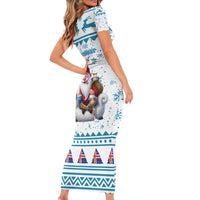 Iceland Christmas Family Matching Short Sleeve Bodycon Dress and Hawaiian Shirt Stekkjastaur Sheep-Cote-Clod LT19