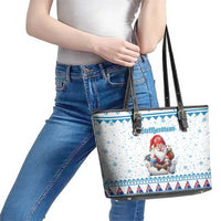 Iceland Christmas Leather Tote Bag Stekkjastaur Sheep-Cote-Clod - Wonder Print Shop