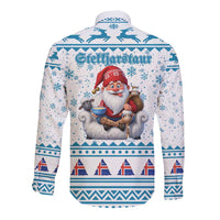 Iceland Christmas Long Sleeve Button Shirt Stekkjastaur Sheep-Cote-Clod LT19