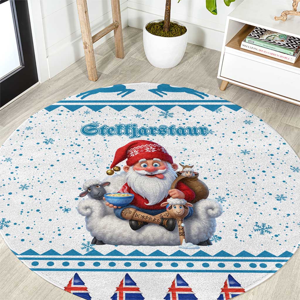 Iceland Christmas Round Carpet Stekkjastaur Sheep-Cote-Clod - Wonder Print Shop