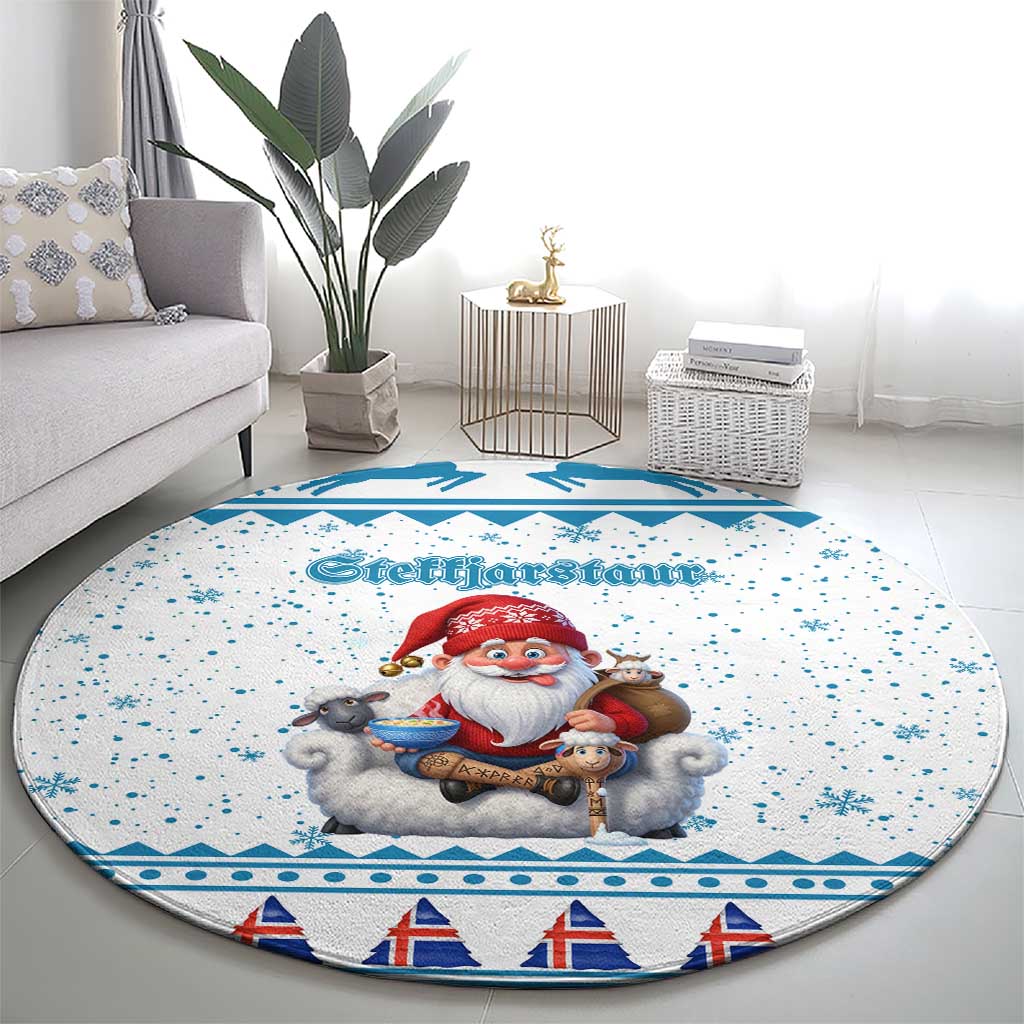 Iceland Christmas Round Carpet Stekkjastaur Sheep-Cote-Clod - Wonder Print Shop