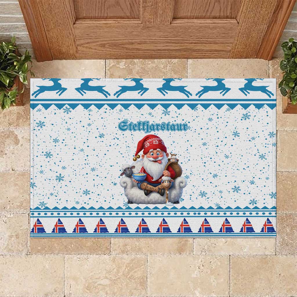 Iceland Christmas Rubber Doormat Stekkjastaur Sheep-Cote-Clod - Wonder Print Shop