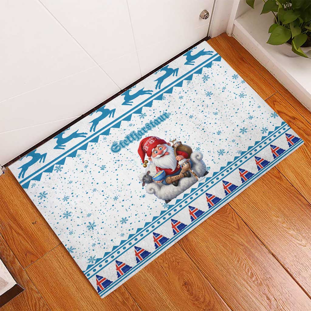 Iceland Christmas Rubber Doormat Stekkjastaur Sheep-Cote-Clod - Wonder Print Shop