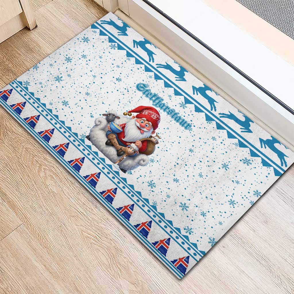 Iceland Christmas Rubber Doormat Stekkjastaur Sheep-Cote-Clod - Wonder Print Shop