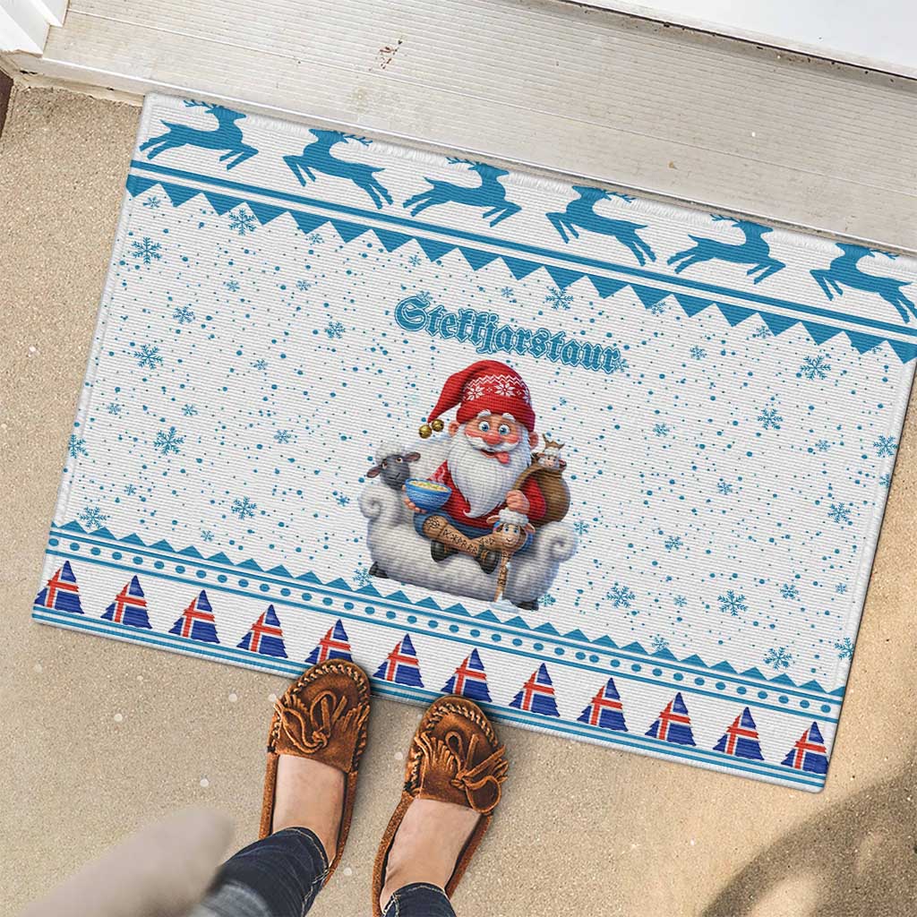 Iceland Christmas Rubber Doormat Stekkjastaur Sheep-Cote-Clod - Wonder Print Shop