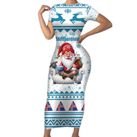 Iceland Christmas Short Sleeve Bodycon Dress Stekkjastaur Sheep-Cote-Clod LT19