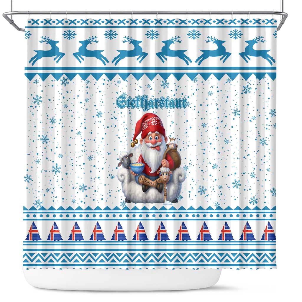 Iceland Christmas Shower Curtain Stekkjastaur Sheep-Cote-Clod - Wonder Print Shop