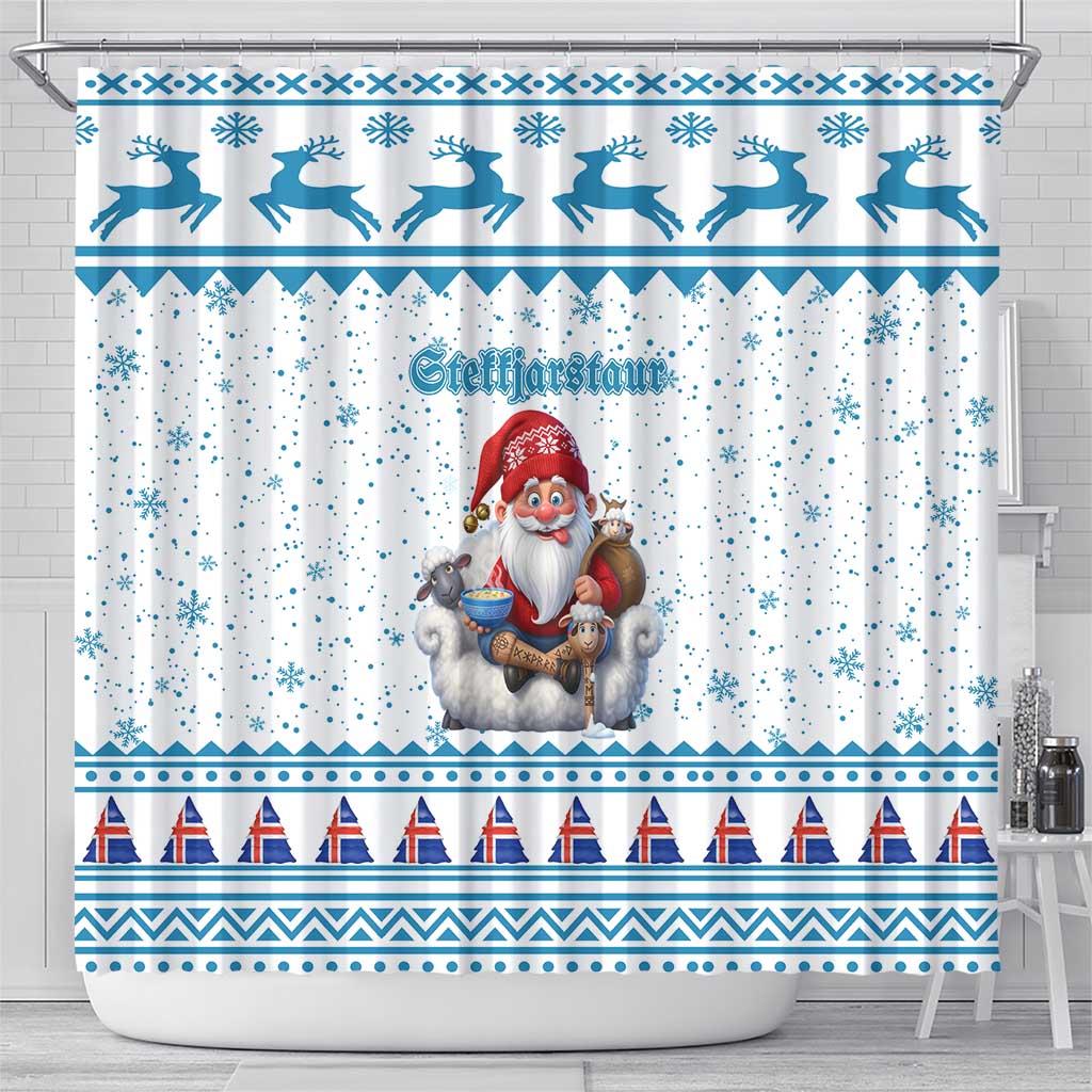 Iceland Christmas Shower Curtain Stekkjastaur Sheep-Cote-Clod - Wonder Print Shop