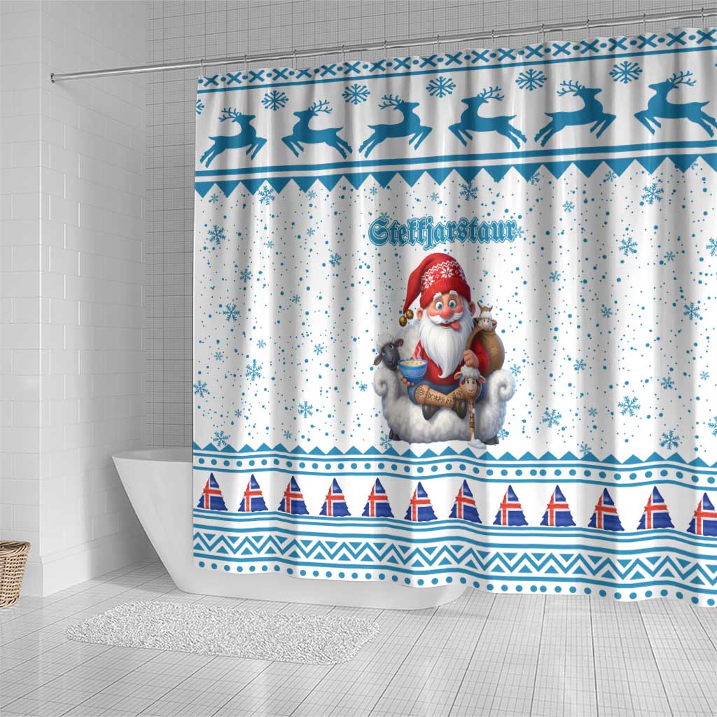 Iceland Christmas Shower Curtain Stekkjastaur Sheep-Cote-Clod - Wonder Print Shop