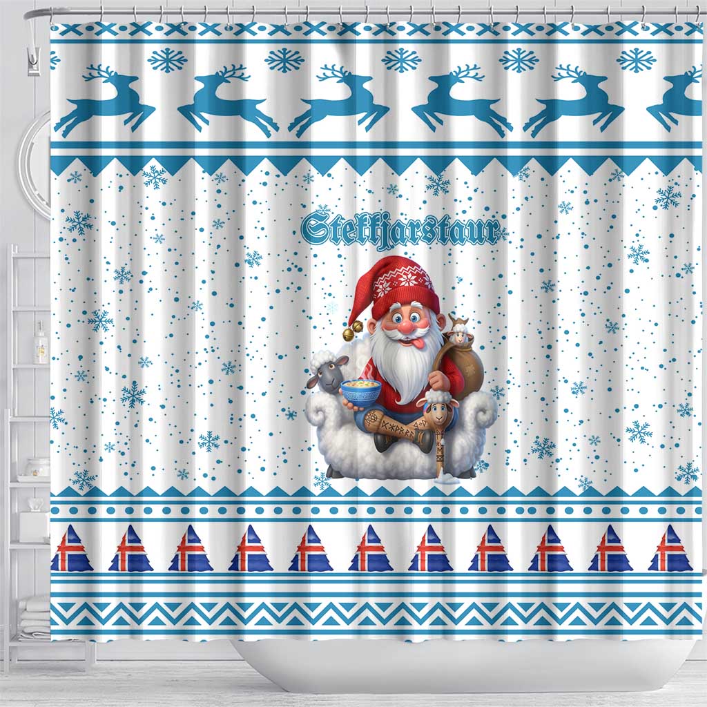 Iceland Christmas Shower Curtain Stekkjastaur Sheep-Cote-Clod - Wonder Print Shop