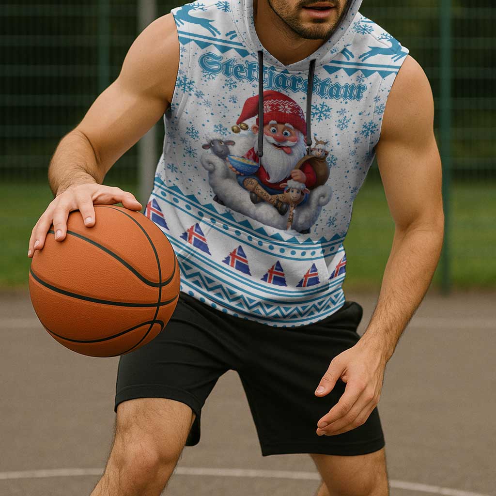 Iceland Christmas Sleeveless Hoodie Stekkjastaur Sheep-Cote-Clod LT19