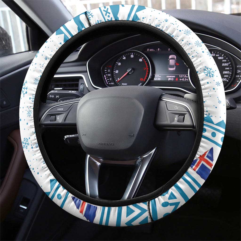 Iceland Christmas Steering Wheel Cover Stekkjastaur Sheep-Cote-Clod - Wonder Print Shop