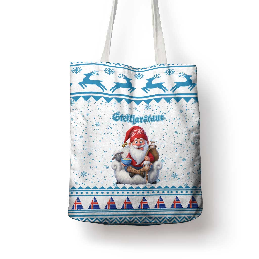 Iceland Christmas Tote Bag Stekkjastaur Sheep-Cote-Clod - Wonder Print Shop