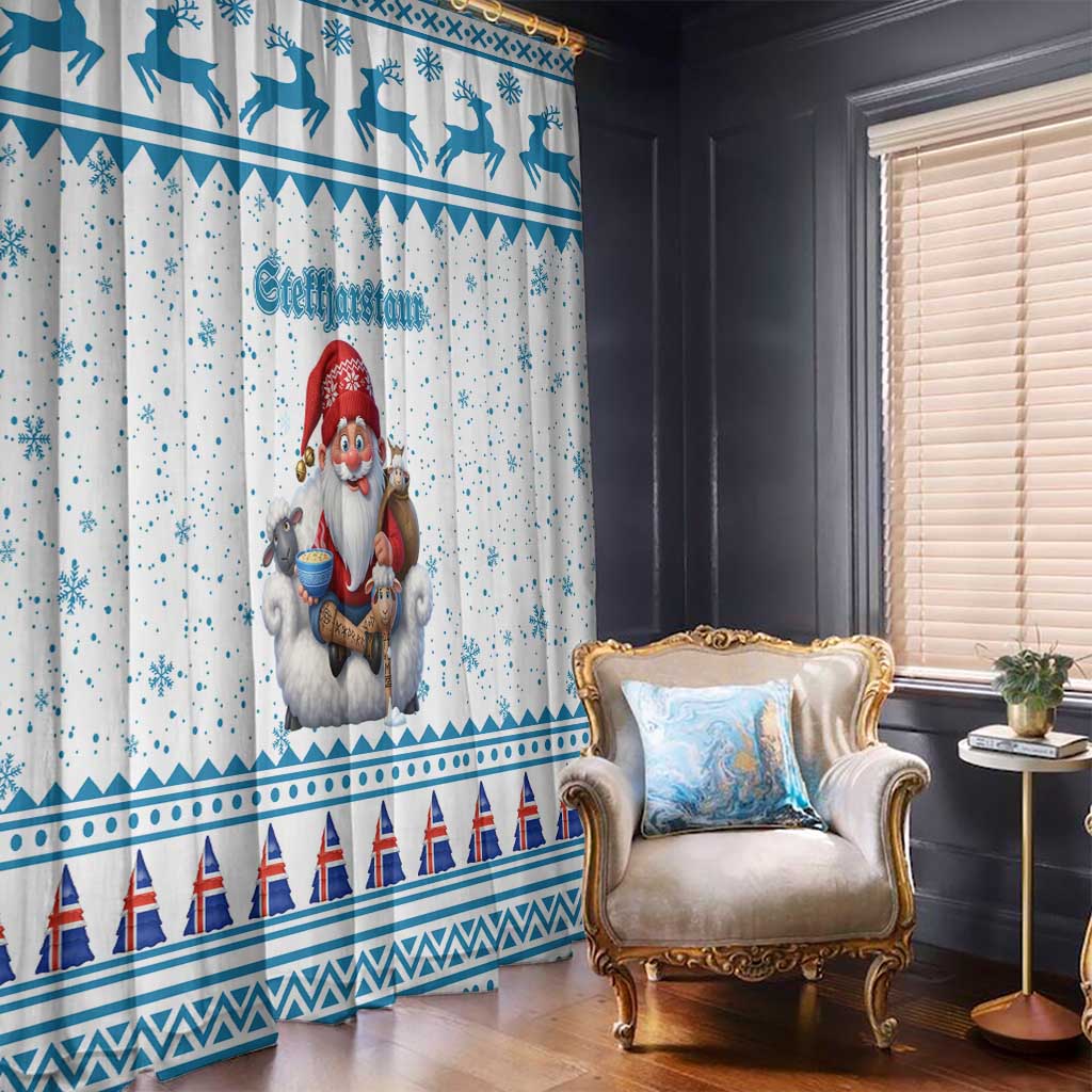 Iceland Christmas Window Curtain Stekkjastaur Sheep-Cote-Clod - Wonder Print Shop